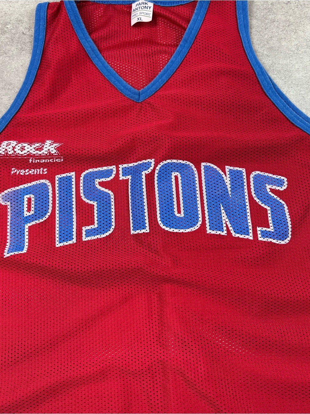 Vintage red with blue trim detroit pistons jersey - Picture 2 of 4